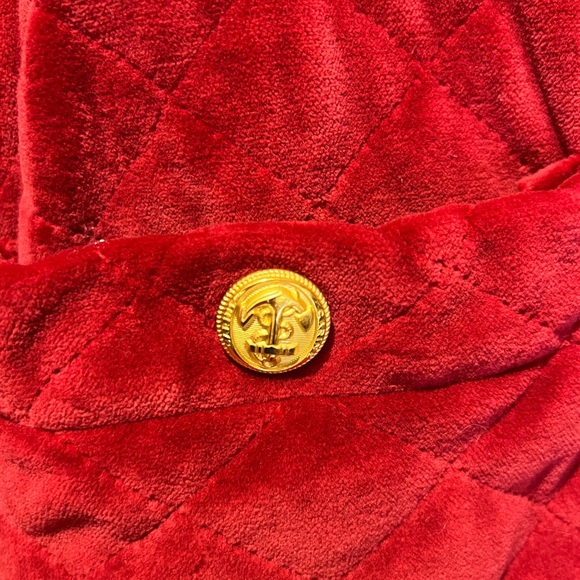 ✨Carine Paris✨ Women's Quilted Velvet Puffer Jacket - Burgundy Red size M - Picture 5 of 7